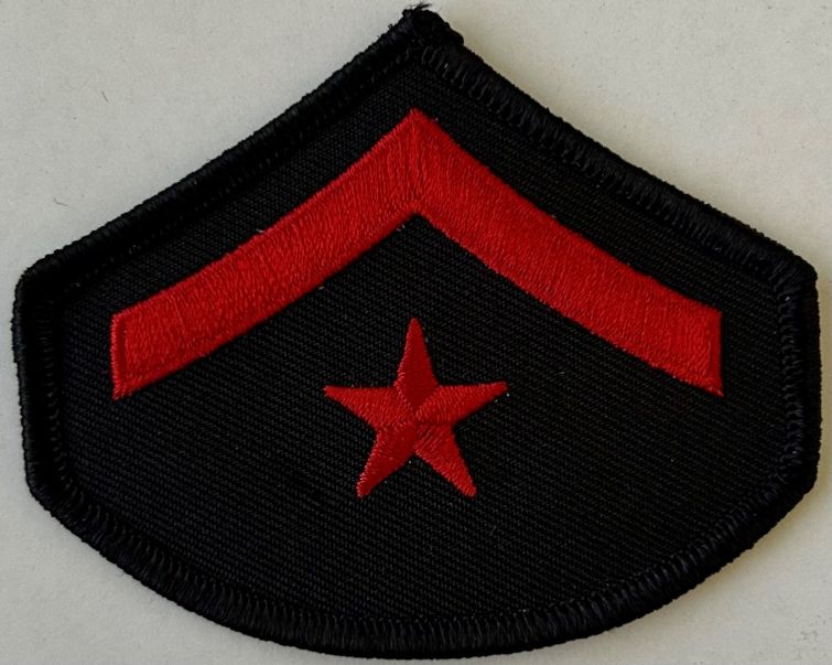 MASTER OFFICER CHEVRON RED ON BLACK SOLD IN PAIRS - SEW ON.